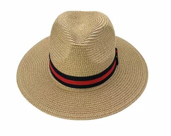 Eddie Bauer Panama Hat Genuine Straw Brown Band Hand Woven Ecuador Medium Beige Eddie Bauer Women main image 2