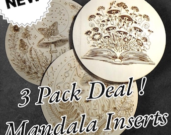 Mandala Dot Inserts, Wooden DIY coloring inserts, 8 inch round mandala style paint yourself disk