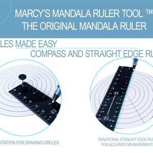Regla y creador de círculos para Mandala Dot Art: herramienta de cuadrícula concéntrica para artistas - Marcy's Mandala Grid™ Original