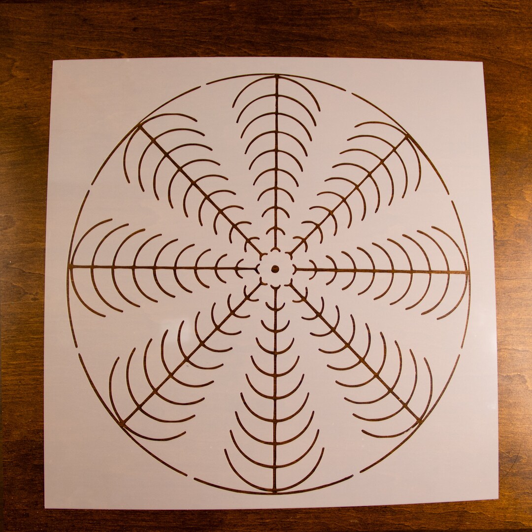 Mandala Coneflower Stencil Coneflower Design Mandala Dot Etsy