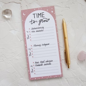 Notizblock "To Do Liste" - Time to grow | 50 Blatt, strukturiert nach Prioritäten