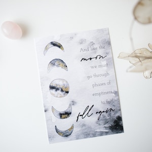 Like the Moon - Postkarte A6 - Mondphasen | Aquarell