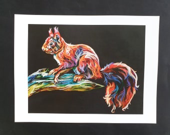 Red Squirrel, Art Print, 12 x 16 Inches