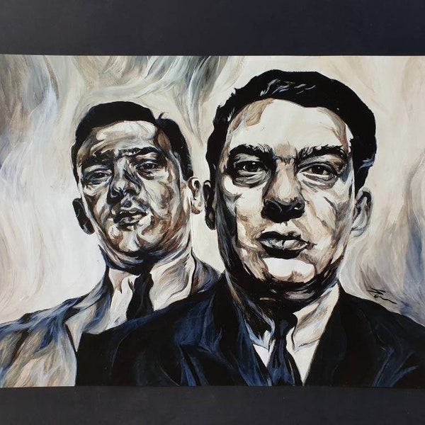 The Krays, Ronnie Kray, Reggie Kray, Art Poster Print, 11.7 x 16.5 Inches