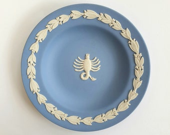 Vintage - Wedgwood Jasperware, Zodiac, Star Sign, Scorpio, Blue, Pin Dish/ Decorative Dish, 1970s