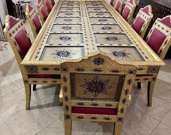 Luxury Moroccan Brass Dinning Table with 12 Seats
