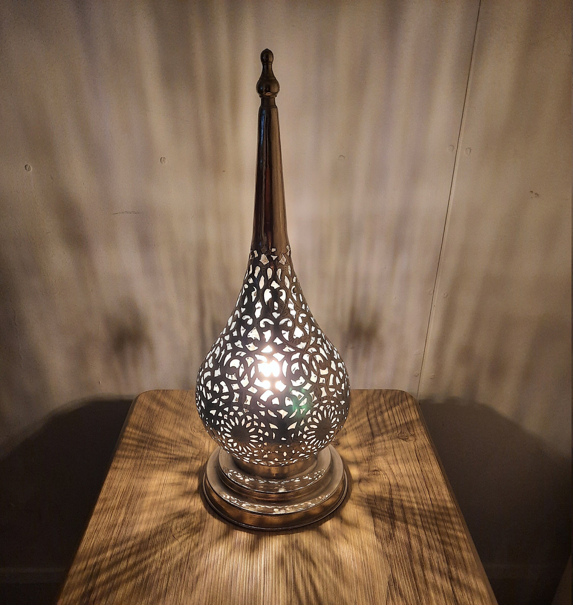 Moroccan Table Lamps Silver Etsy