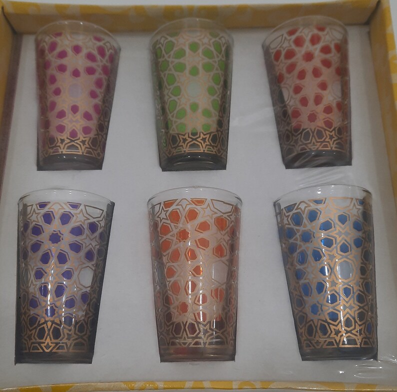 Moroccan Tea Glass set of 6 Etsy