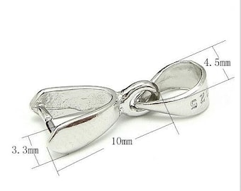 Silver bail for best sale necklace