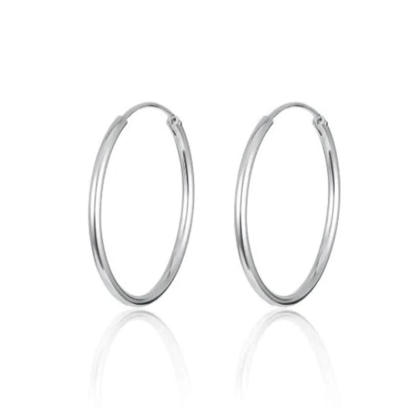 Small Eye Hoops Sterling Silver Earrings plated in 18K Gold main image 1