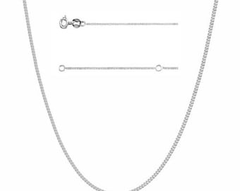 May include: A silver chain necklace with a lobster clasp. The chain is a delicate, fine, and box style.