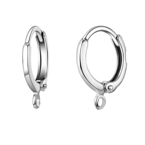 Sterling Silver Back Hoop Lever Earring Finding For DIY Handmade Jewelry