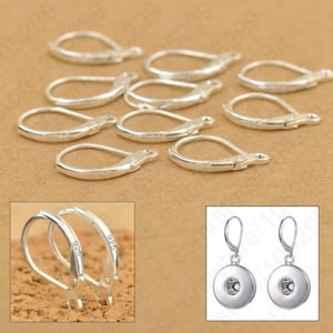 10 PICS 5 PAIRS 925 Sterling Silver lever back clip earring ear hooks