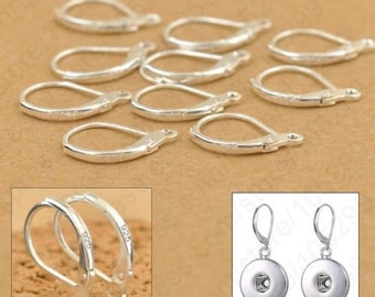 10 PICS 5 PAIRS 925 Sterling Silver lever back clip earring ear hooks