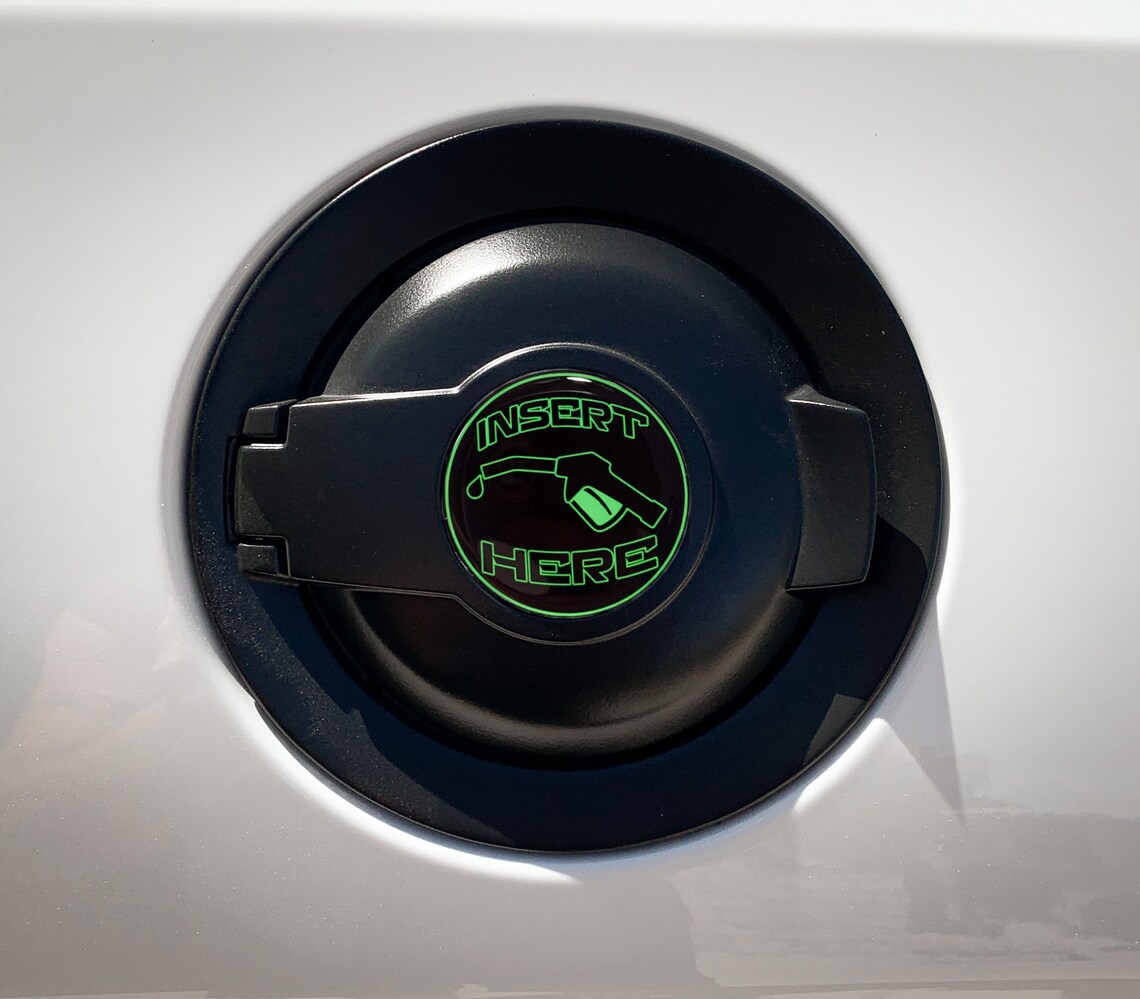Dodge Challenger Fuel Door Overlay Insert Here Green Etsy