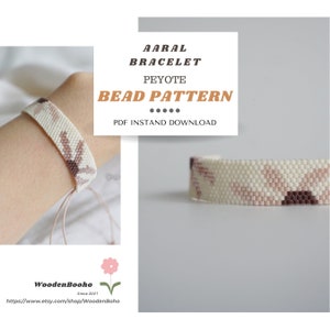 AARAL Easy Bracelet Pattern, PDF Peyote Bracelet Pattern, Bead Jewelry Pattern, Instant Download File, Even-Count Peyote Stitch Pattern