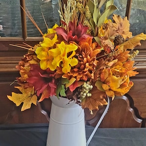 Jarra de granja de otoño / Centros de mesa de granja / Centros de mesa de Halloween Centros de mesa de calabaza / Centros de mesa de decoración de otoño Otoño encantado