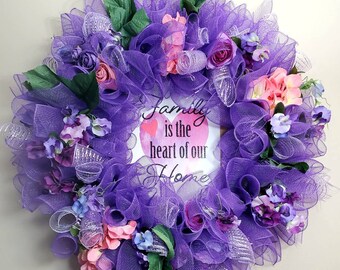 Purple floral wreath