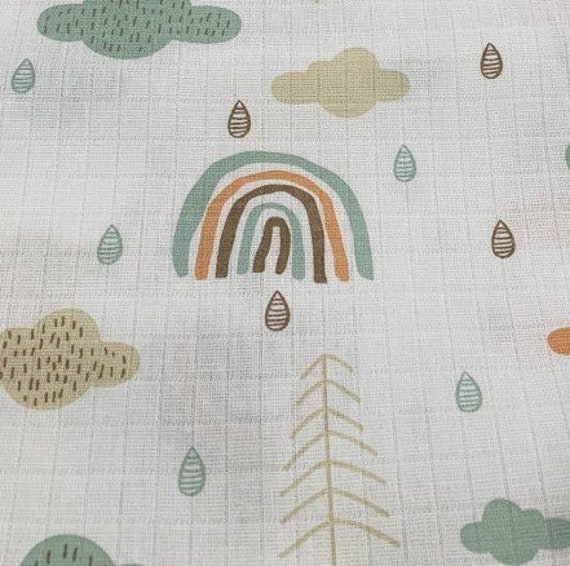 Rainbow Baby Fabric, Cotton Muslin Fabric, Gauze Fabric, Organic Fabric by  Yard, Baby Bedding and Quilt Fabric, Soft Natural Cloth Fabric 