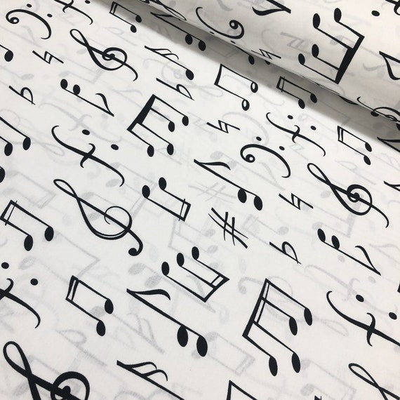 Meterware Musiknoten Stoff Musik Print Stoff, Noten Stoff