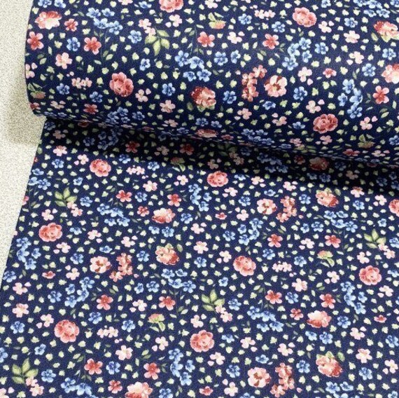 Small Flower Fabric Cotton Tiny Floral Fabric Small Print | Etsy