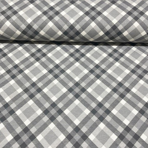 Plaid Upholstery Fabric Grey White Fabric Scottish Tartan Fabric