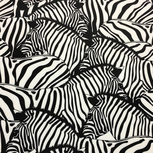 Zebra Fabric, Black and White Upholstery Fabric, Animal Print Fabric, Monochrome Canvas Home Decor Curtain Cushion Drapery Bag Fabric Yard
