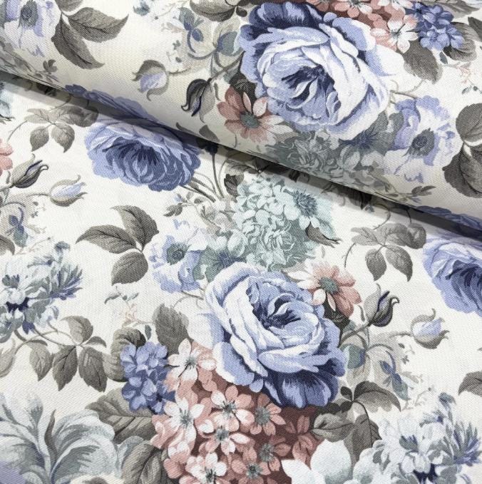 Rose Upholstery Fabric, Pink Floral Fabric, Shabby Chic Fabric, Large ...