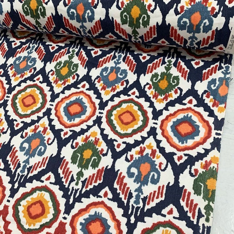 Pillow Boho Canvas Fabric Cushion Ethnic Traditional Fabric Ikat Upholstery Fabric Colorful Home Decor Fabric Bag Fabric by Yard Sofa