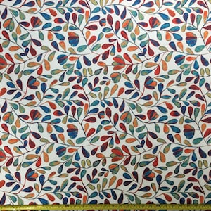 Aquarel bekleding stof, bladeren print stof, kleurrijke boho stof, schilderij kunst stof, woondecoratie buiten gordijn kussen stof werf afbeelding 8