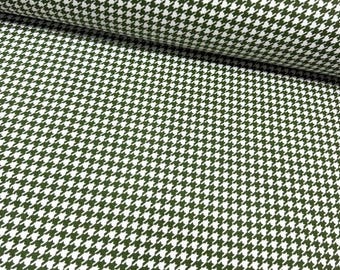 Geometric Upholstery Fabric, Green and White Fabric, Houndstooth Fabric, Moss Green Forest Curtain Tablecloth Pillow Home Decor Fabric Yard