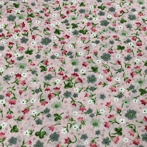 Small Print Fabric, Tiny Floral Fabric, Flower Cotton Fabric, Quilting Fabric by the Yard, Apparel Fabric, Face Mask Material, Cloth Fabric Pink Flower Fabric