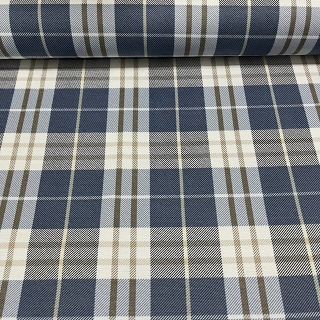 Tartan Upholstery Fabric, Blue Grey Fabric, Plaid Canvas Fabric, Country  Cottage Traditional Cotton Curtain Cushion Chair Decor Fabric Yard -  UK