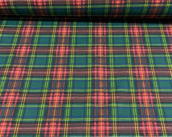 Tartan Plaid Fabric, Christmas Holiday Fabric, Scottish Fabric, Red Green Herringbone Upholstery Home Decor Pillow Cushion Check Fabric Yard