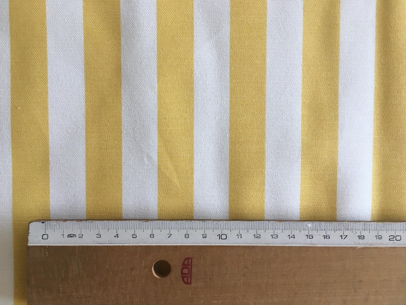 Yellow Stripe Fabric, Country Cottage Fabric, Yellow White Duck Cotton Canvas Upholstery Furniture Curtain Cushion Outdoor Decor Fabric Yard image 11