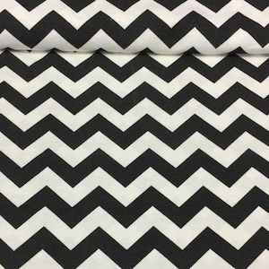 Black and White Canvas Fabric, Chevron Upholstery Fabric, Geometric ZigZag Print Fabric, Monochrome Home Decor Furniture Pillow Fabric Yard