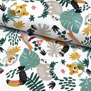 Woodland Upholstery Fabric, Jungle Fabric, Forest Fabric, Animal Fabric by the Yard, Kids Toddler Children Cotton Room Nursery Decor Fabric image 1