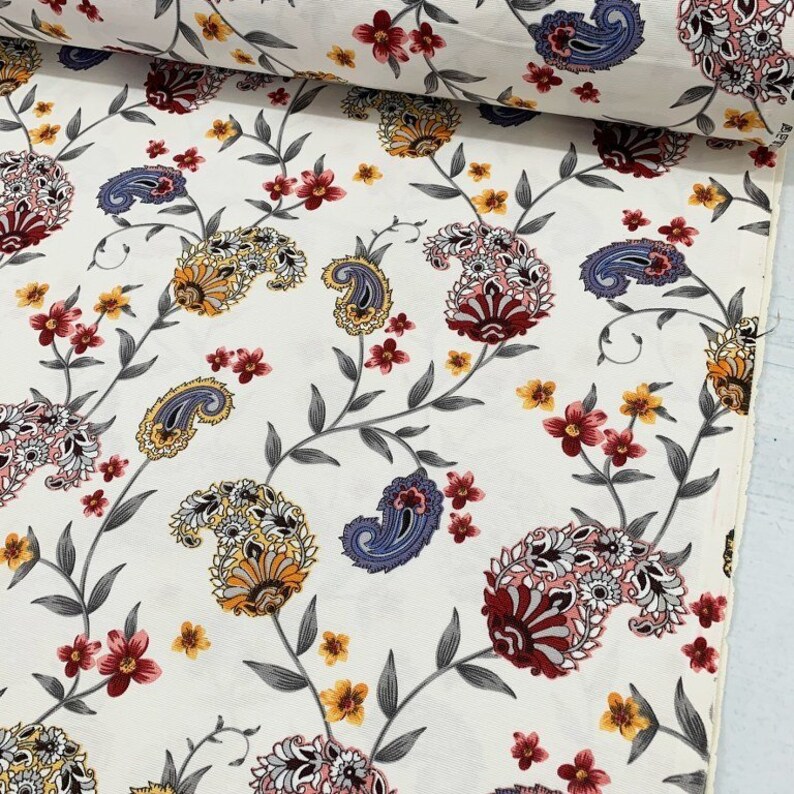Interior Design Fabric Oriental Upholstery Fabric Bohemian Turkish Canvas Home Decor Fabric Yard Floral Paisley Fabric Designer Fabric
