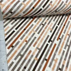 Modern Upholstery Fabric, Contemporary Fabric, Brown Stripe Fabric, Labyrinth Cotton Canvas Furniture Chair Home Decor Outdoor Fabric Yard