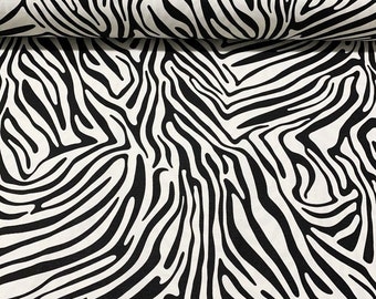 Tissu d'ameublement imprimé zèbre, coussin de rideau en toile de coton monochrome à rayures noires et blanches animales, décoration d'extérieur en tissu dans la cour