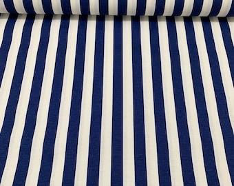 Tela de tapicería a rayas, tela azul marino y blanca, tela náutica cortada a medida, tela de lona de algodón, tela para decoración del hogar, tela para almohadas y cojines.
