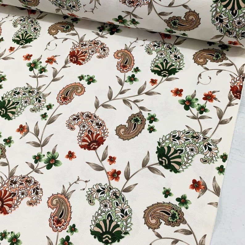 Interior Design Fabric Oriental Upholstery Fabric Bohemian Turkish Canvas Home Decor Fabric Yard Floral Paisley Fabric Designer Fabric