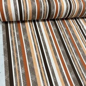 Gestreifter Canvas Stoff, Braun Orange Stoff, Terracotta Stoff, Landhaus Baumwolle Polsterung Home Decor Gewandung Sofa Outdoor Meterware