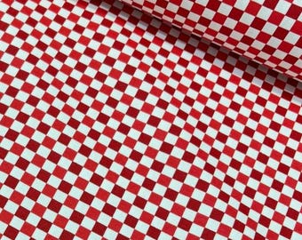 Red and White Check Fabric, Gingham Upholstery Fabric, Small Checkered Fabric, Modern Boho Checkerboard Cushion Furniture Decor Fabric Yard