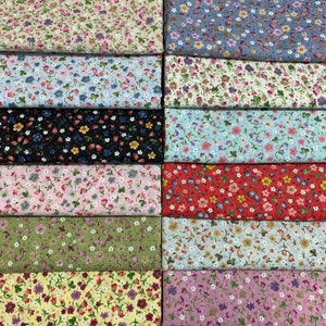 Small Print Fabric, Tiny Floral Fabric, Flower Cotton Fabric, Quilting Fabric by the Yard, Apparel Fabric, Face Mask Material, Cloth Fabric image 1