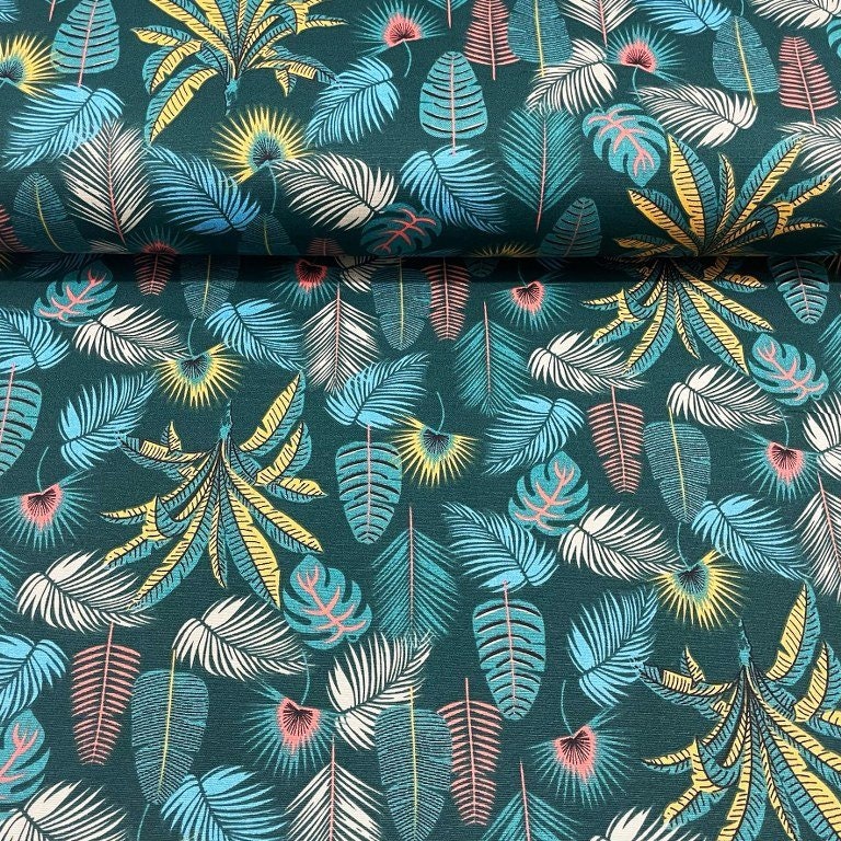 Botanical Upholstery Fabric Green Leaves Fabric Cotton - Etsy