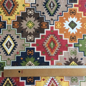 Ethnic Upholstery Fabric, Kilim Fabric, Tribal Fabric, Traditional Aztec Cotton Canvas Furniture Outdoor Chair Sofa Cushion Fabric by Yard image 2