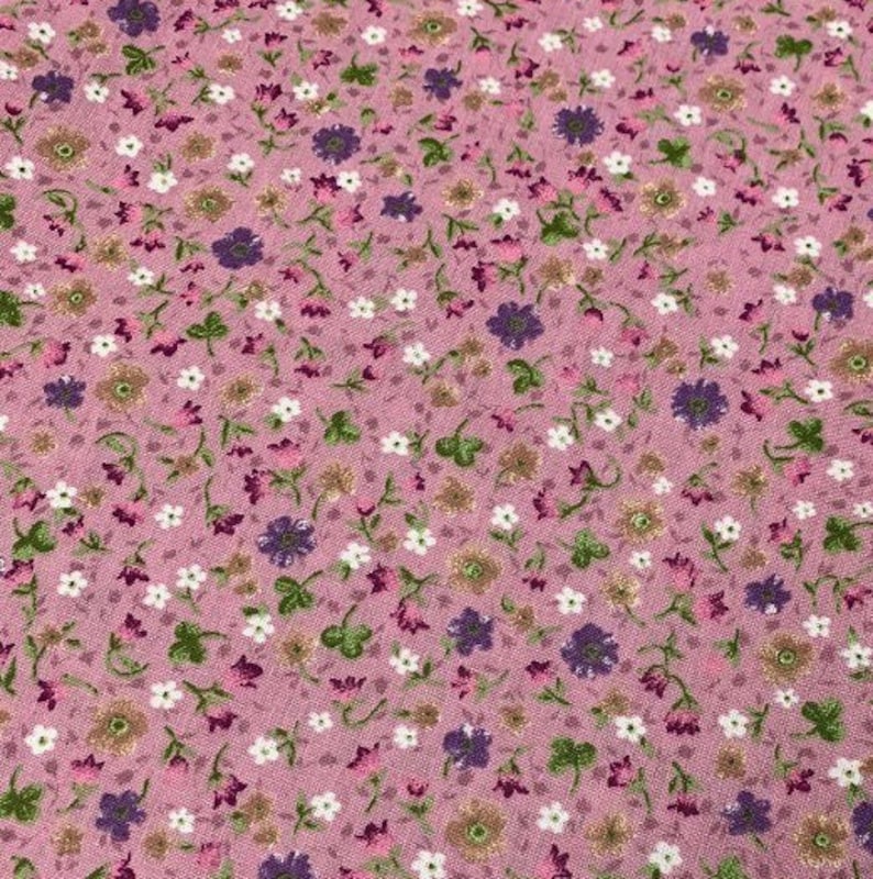 Small Print Fabric, Tiny Floral Fabric, Flower Cotton Fabric, Quilting Fabric by the Yard, Apparel Fabric, Face Mask Material, Cloth Fabric Rose Flower Fabric