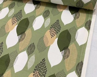 Modern Upholstery Fabric, Boho Print Fabric, Abstract Leaves Fabric, Green Outdoor Fabric, Drapery, Furniture, Chair Sofa Canvas Fabric Yard