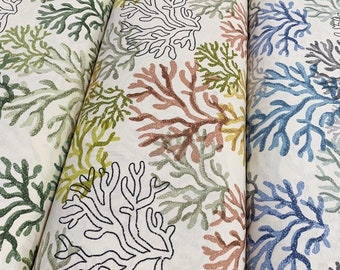 Drapery Fabric by the Yard, Coral Upholstery Fabric, Sea Fabric Cotton, Ocean Fabric, Underwater Fabric, Home Decor Fabric, Outdoor Fabric
